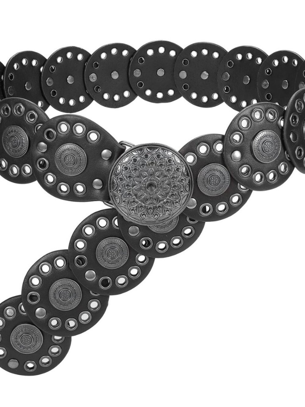 Western Belts for Women Vintage Disc Waist Belts Concho Leather Belts Boho Waist
